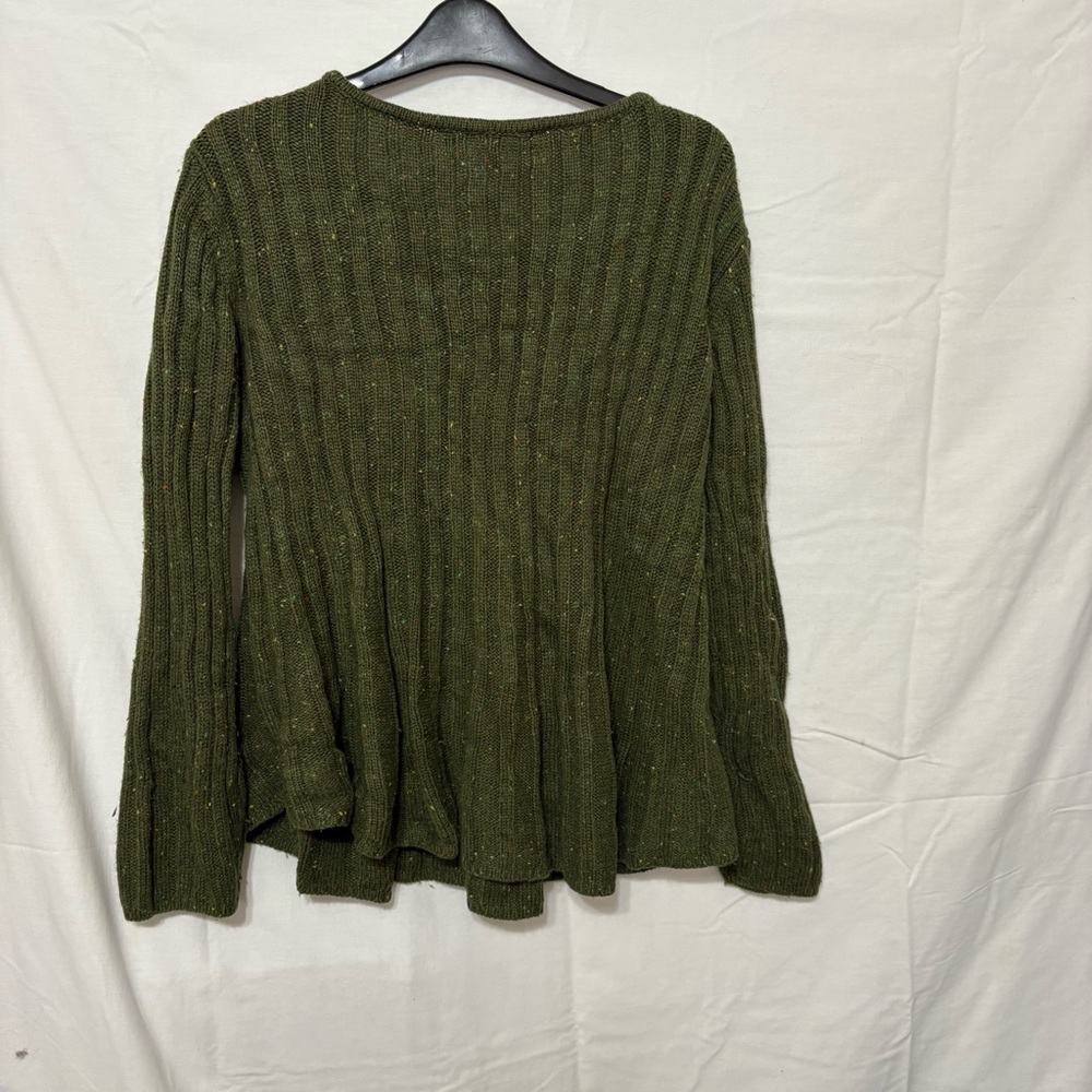 Hannah green confetti cable knit sweater. - Picture 4 of 8